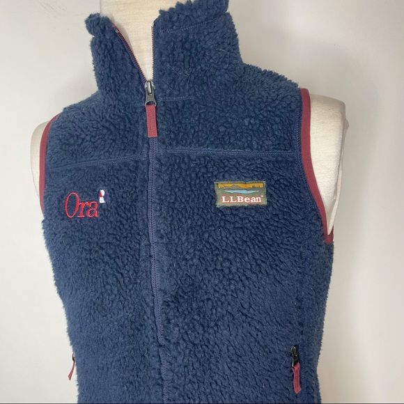 LL Bean Mens Size S Sherpa Mountain Pile Fleece Vest Blue Hiking Gorpcore - Picture 7 of 10